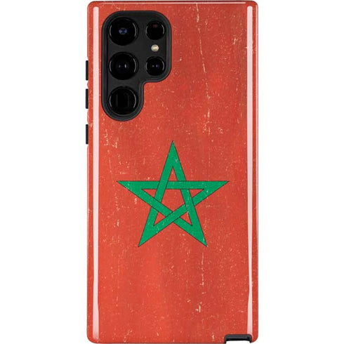 Morocco Flag Distressed Galaxy S22 Ultra Pro Case